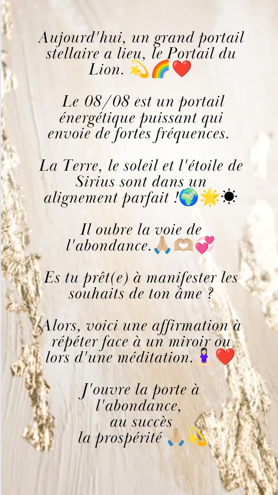 Lire la suite à propos de l’article Le portail du Lion et sa formidable énergie ❤️🙏🏼💫💞☀️🌈
